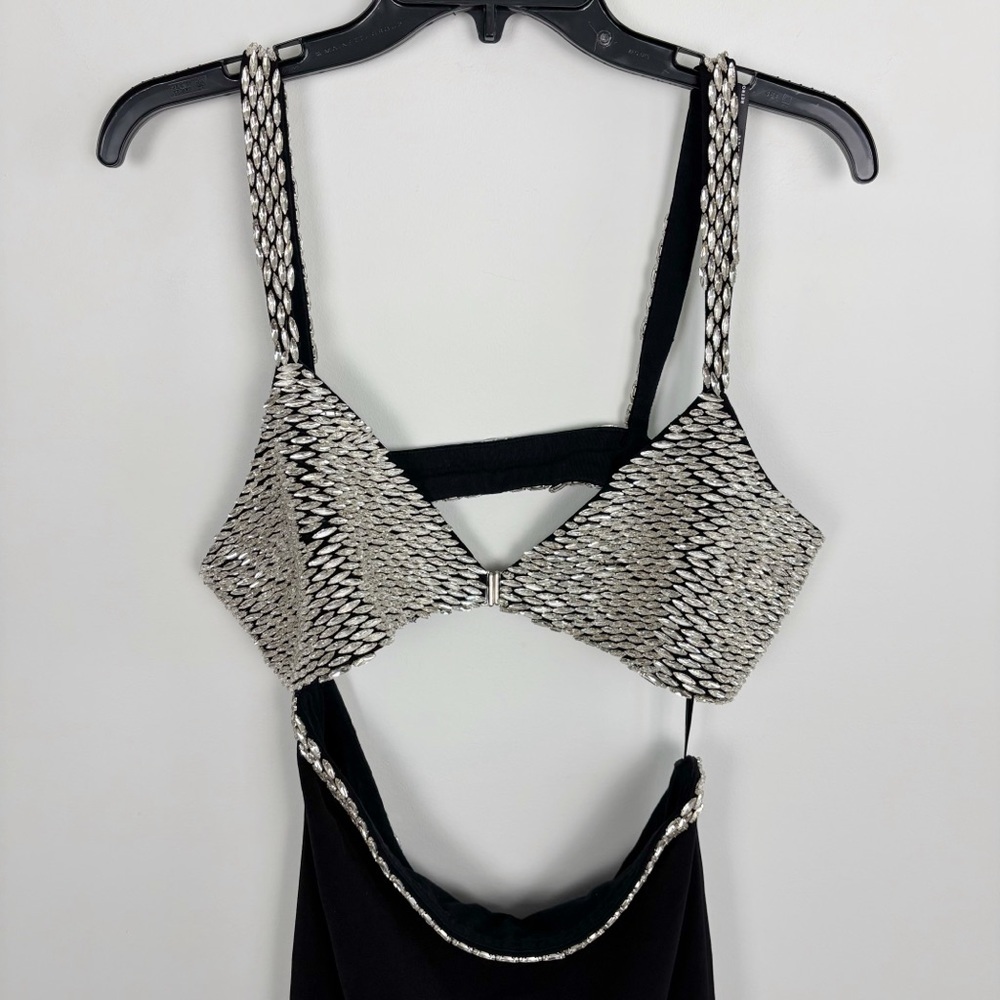 RETROFETE Fernanda Dress in Black & Silver Size L - Picture 3 of 15